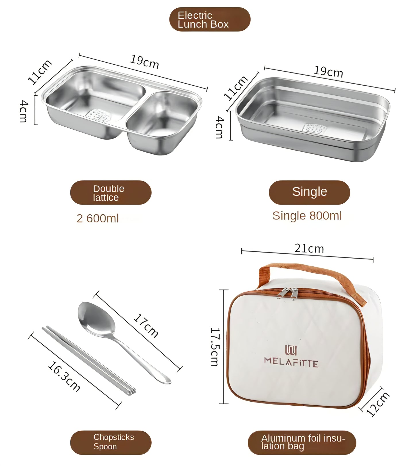 Portable Electric Lunch Box Food Warmer | Keeps Food Spill-Free Warm & Tasty | Dishwasher-Safe